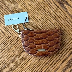BRAHMIN Britt Honey Brown Saratoga Coin Holder